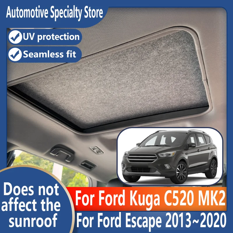 For Ford Kuga C520 2013~2020 2019 MK2 Car Panoramic Sunroof Insulation Roof Visor Adsorption Suede Fabric Sun Protection Anti-U
For Ford Kuga C520 2013~2020 2019 MK2 Car Panoramic Sunroof Insulation Roof Visor Adsorption Suede Fabric Sun Protection Anti-U