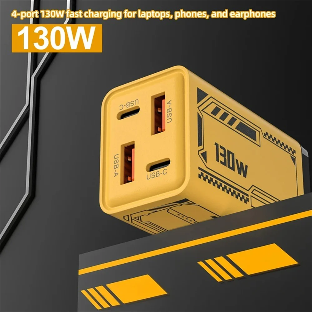 130W 4 Ports USB C Charger Type C QC3.0 PD Fast Charging Mobile Phone Charger Travel Wall Adapter For iPhone 16 Samsung Xiaomi
130W 4 Ports USB C Charger Type C QC3.0 PD Fast Charging Mobile Phone Charger Travel Wall Adapter For iPhone 16 Samsung Xiaomi