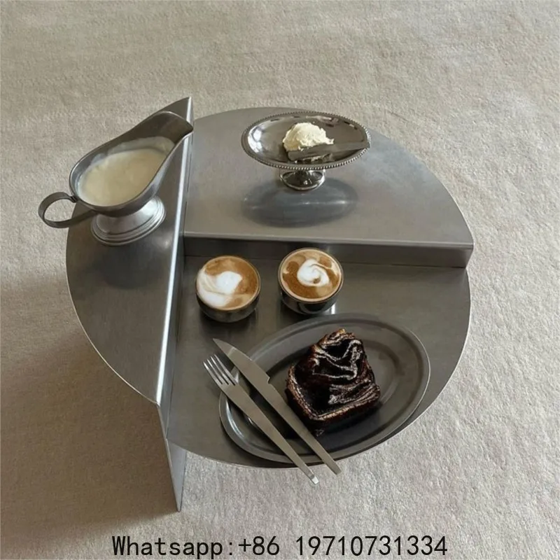Stainless Steel Coffee Table, Wabi-Sabi Style Round Metal, Korean Netflix Designer Models Side Table
Stainless Steel Coffee Table, Wabi-Sabi Style Round Metal, Korean Netflix Designer Models Side Table