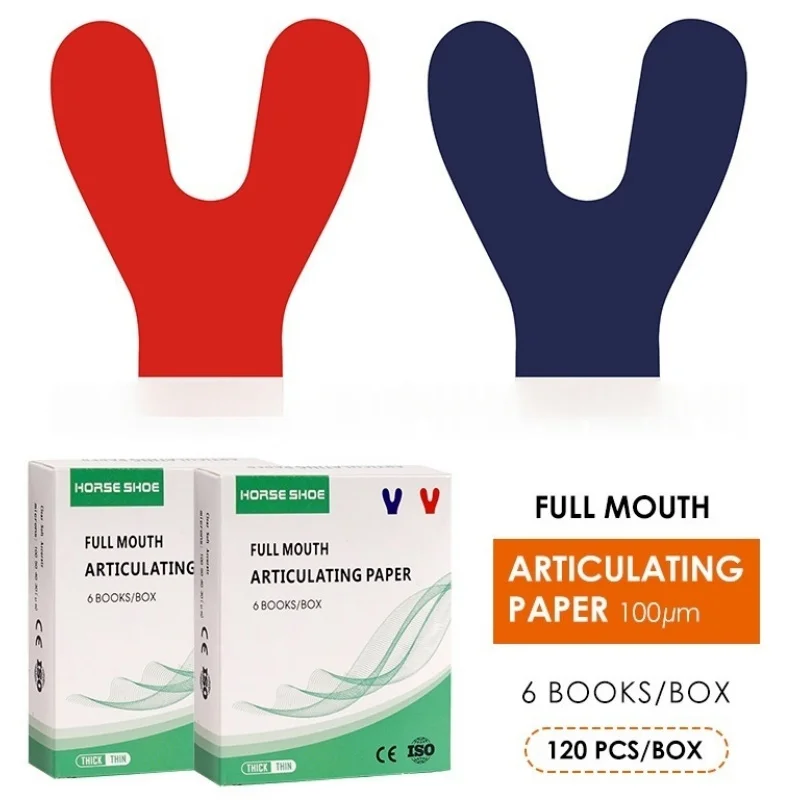 120Pcs/box Y Shape Dental Articulating Paper Full Mouth Whitening Articulation Occlusion Paper Dentistry Materials Tool
120Pcs/box Y Shape Dental Articulating Paper Full Mouth Whitening Articulation Occlusion Paper Dentistry Materials Tool