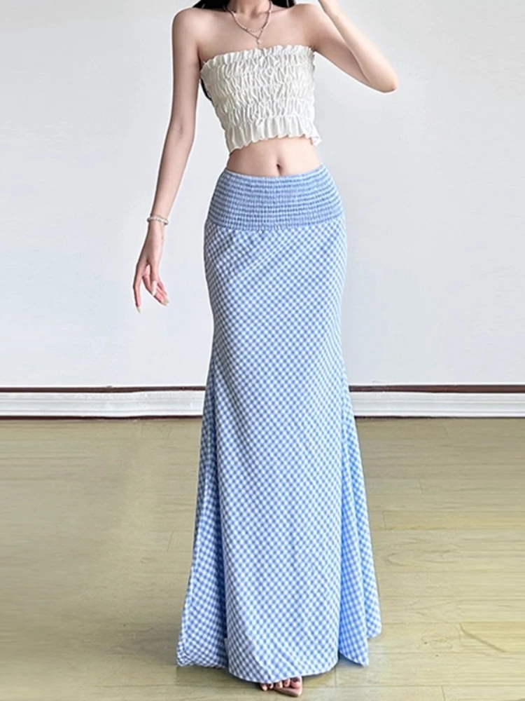 French Elegant Fish Tail Skirt Plaid Pleated High Waist Design Female Slim Long Skirt Spring Summer 2025 New Women's Clothing
French Elegant Fish Tail Skirt Plaid Pleated High Waist Design Female Slim Long Skirt Spring Summer 2025 New Women's Clothing