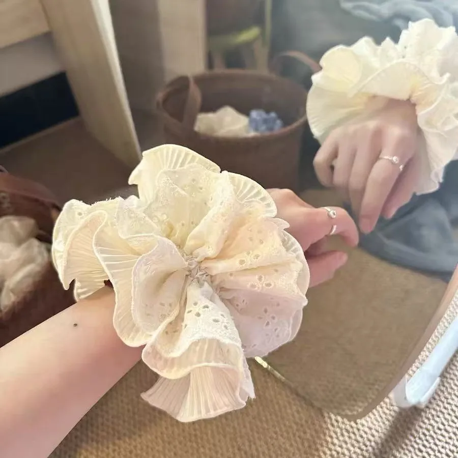 Scrunchie Lacey Double Layer Wrinkle Vintage Retro Elegant Bun Pony Tail Holder Casual Korean Style
Scrunchie Lacey Double Layer Wrinkle Vintage Retro Elegant Bun Pony Tail Holder Casual Korean Style