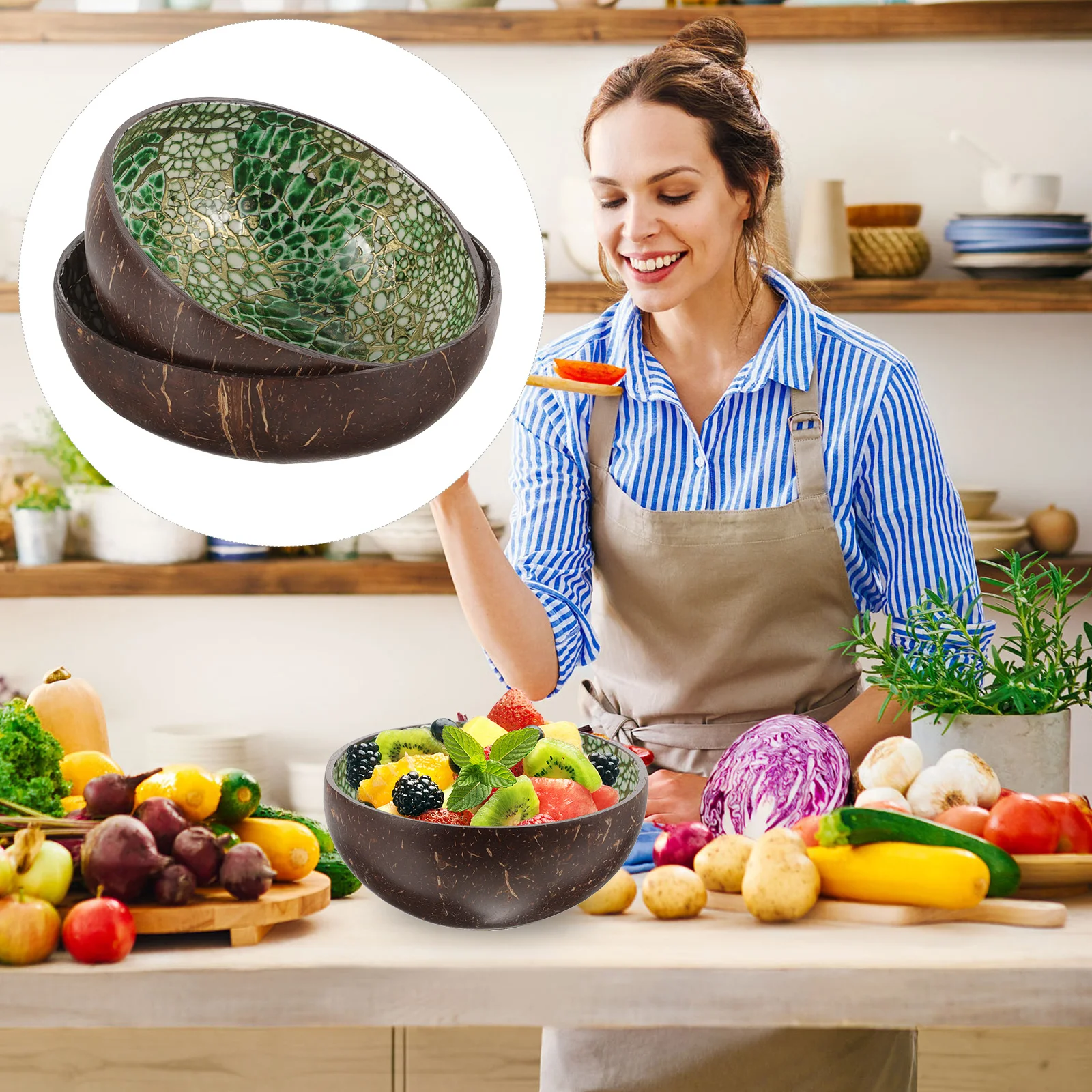 2pcs Coconut Shell Bowls Black Purple Natural Coconuts Food Grade Salad Fruit Storage Kitchen Decor Dessert Containers
2pcs Coconut Shell Bowls Black Purple Natural Coconuts Food Grade Salad Fruit Storage Kitchen Decor Dessert Containers