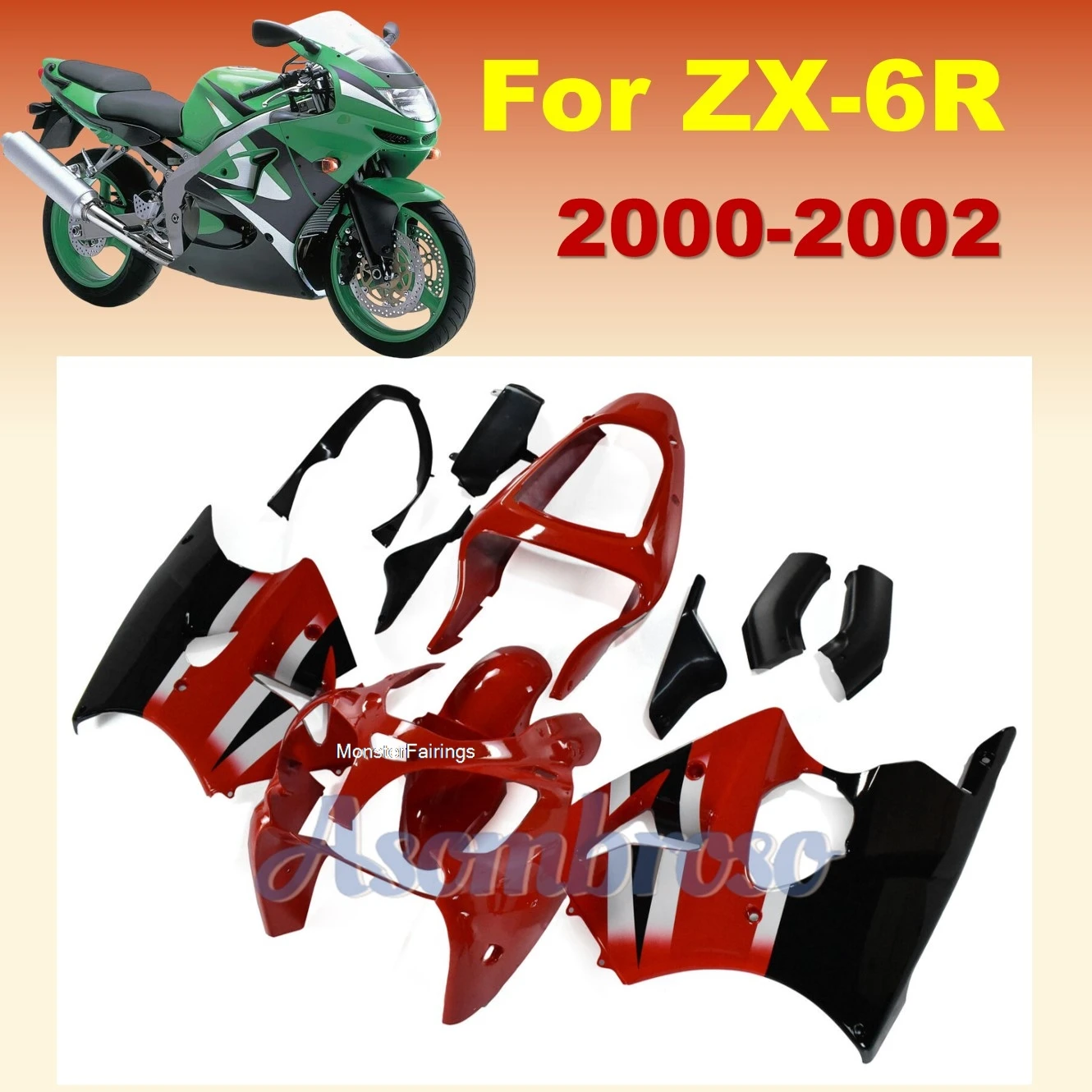 ZX6R 2000 2001 2002 Полный комплект обтекателей для мотоцикла, подходит для Kawasaki NINJA ZX-6R 00-02 ZX6R Комплекты обтекателей кузова красный белый черный
ZX6R 2000 2001 2002 Полный комплект обтекателей для мотоцикла, подходит для Kawasaki NINJA ZX-6R 00-02 ZX6R Комплекты обтекателей кузова красный белый черный