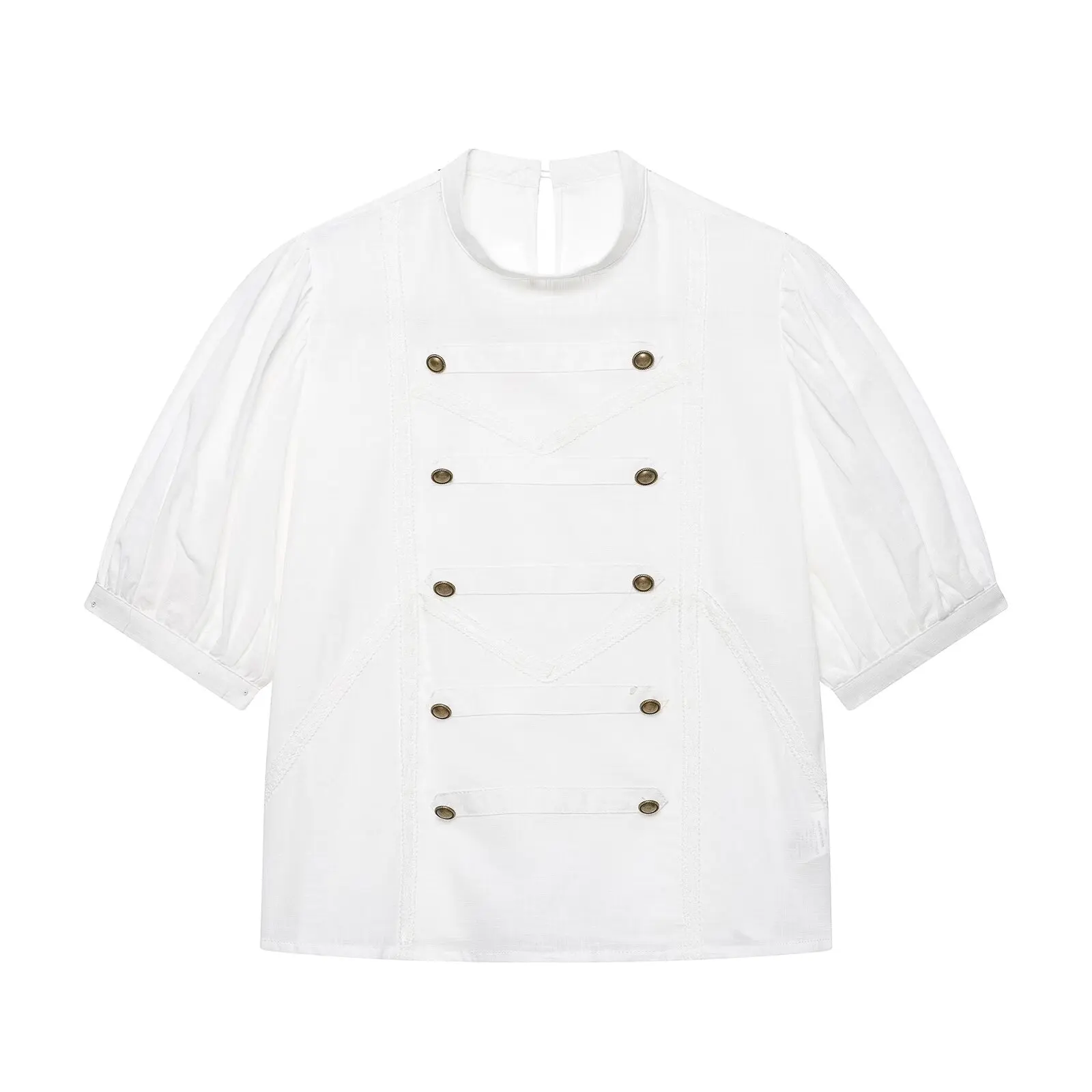 2026 Summer Women's Elegant Bubble Puff Sleeve O-neck T Shirt Tops Office Lady Vintage Chic Knot Button Loose Linen Short Blouse
2026 Summer Women's Elegant Bubble Puff Sleeve O-neck T Shirt Tops Office Lady Vintage Chic Knot Button Loose Linen Short Blouse