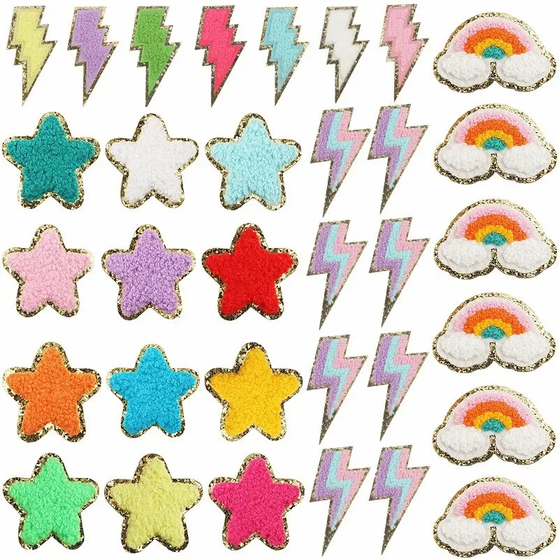 New Rainbow Embroidery Cloth Sticker Computer Embroidery Stamp Lightning Five-pointed Star Patch Sticker Ironing Amazon Supply
New Rainbow Embroidery Cloth Sticker Computer Embroidery Stamp Lightning Five-pointed Star Patch Sticker Ironing Amazon Supply