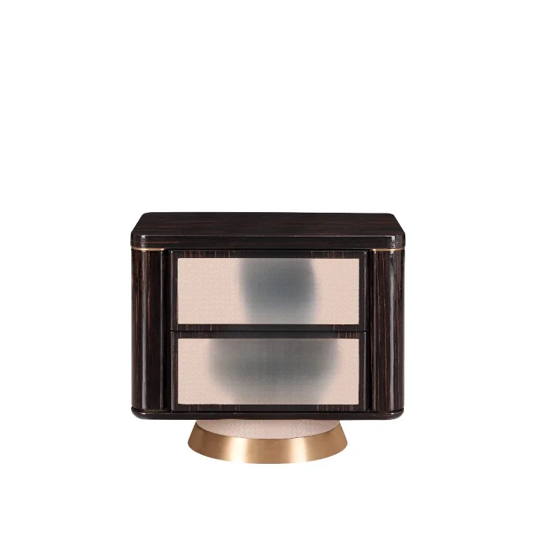 Wooden bedside table with two drawers, bedroom utility furniture
Wooden bedside table with two drawers, bedroom utility furniture