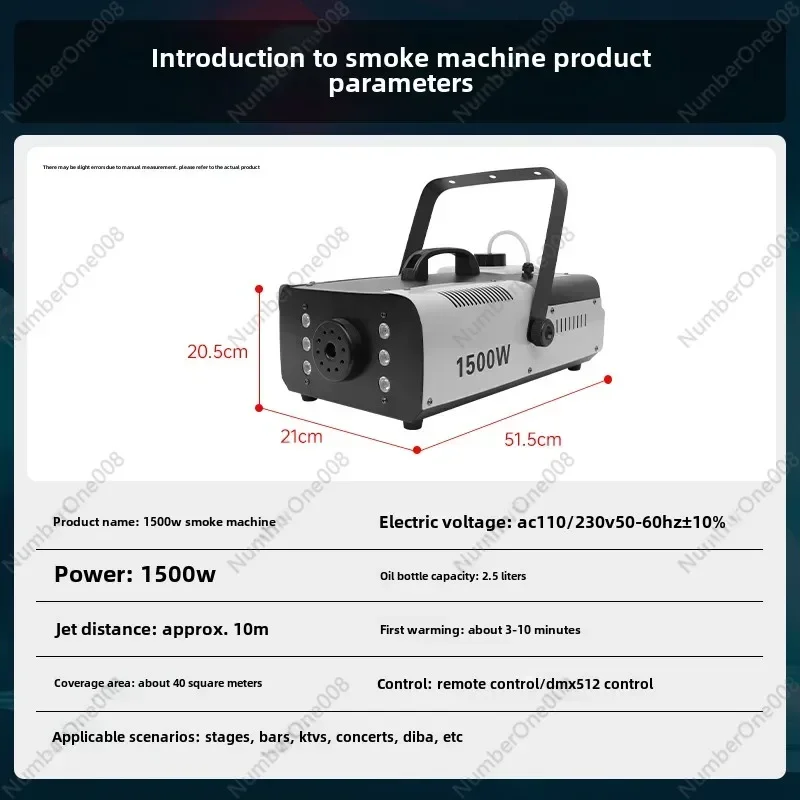 Stage Smoke Machine Small Portable 1500W Smoke Sprayer Constant Temperature LED Remote Control Manufacturing Machine
Stage Smoke Machine Small Portable 1500W Smoke Sprayer Constant Temperature LED Remote Control Manufacturing Machine