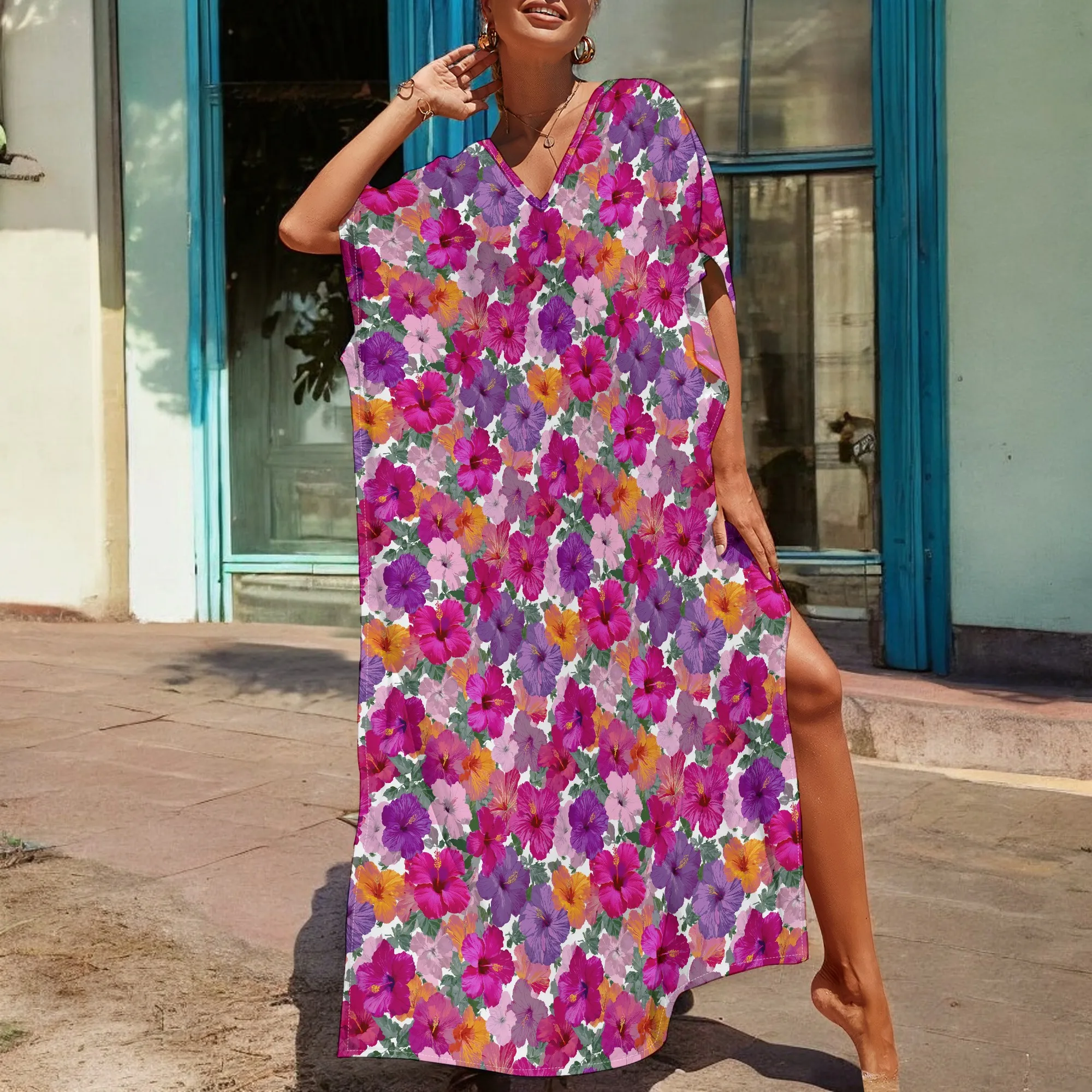 Tropical Floral Kaftan Dress for Women V-Neck Loose Fit Summer Maxi Dress 2025 Beach Vacation Cruise Style S-3XL
Tropical Floral Kaftan Dress for Women V-Neck Loose Fit Summer Maxi Dress 2025 Beach Vacation Cruise Style S-3XL