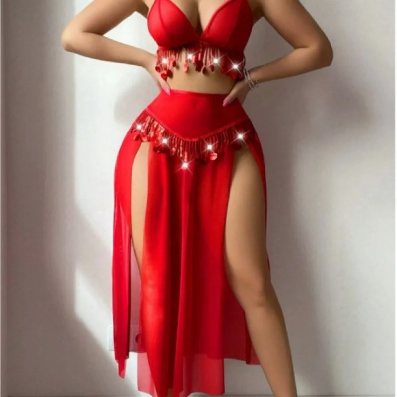 New European American style women's set for Latin dance with sequins hollow-out design
New European American style women's set for Latin dance with sequins hollow-out design