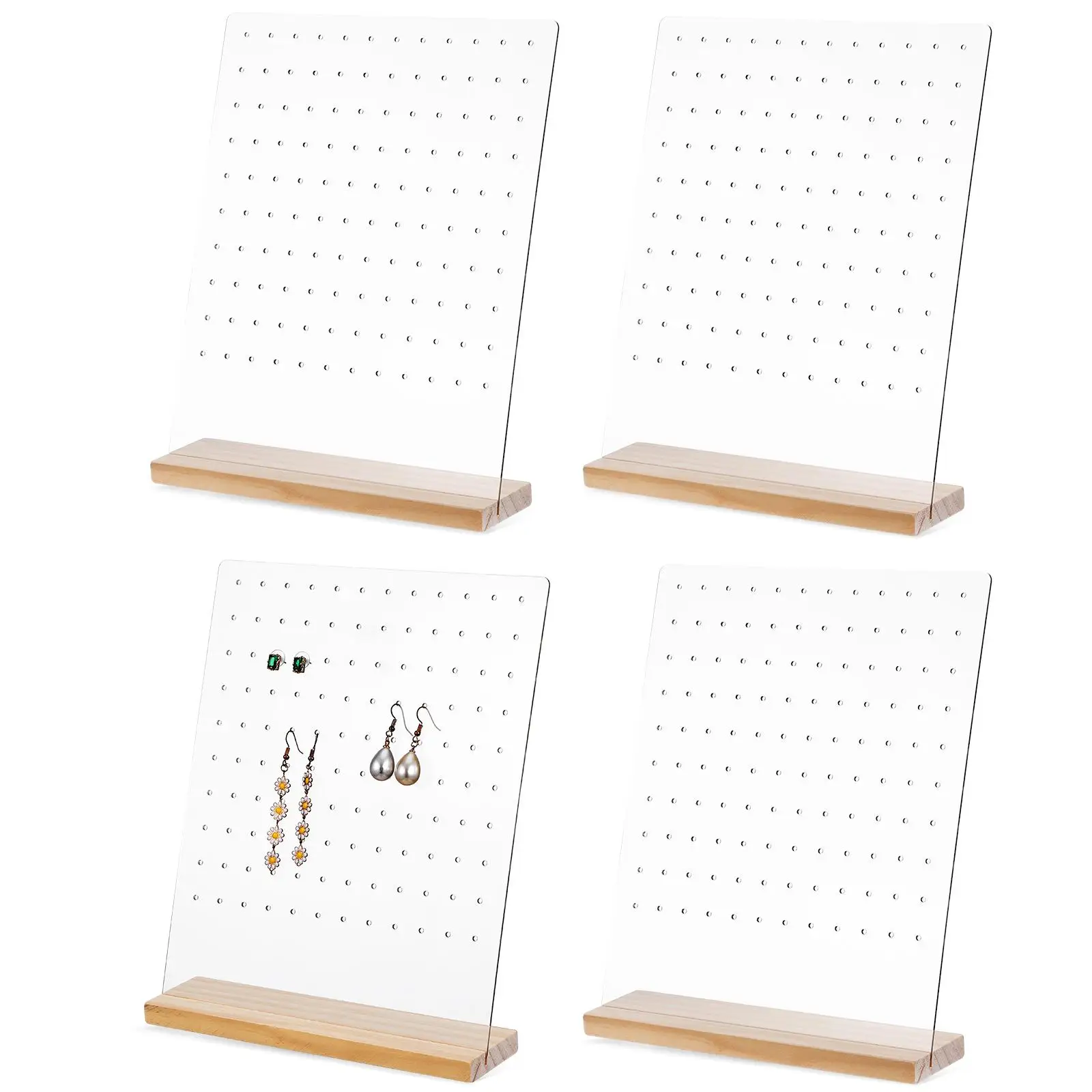 4 Pcs Earring Earring Displays Display Stand Detachable Jewelry Display Props Wood Base 120 Holes Jewelry Storage Organizer
4 Pcs Earring Earring Displays Display Stand Detachable Jewelry Display Props Wood Base 120 Holes Jewelry Storage Organizer