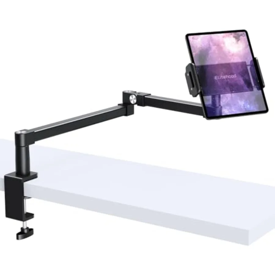 iPad desk mount for bed/sofa use heavy-duty aluminum black 28in long arm with full motion and secure tablet clamp
iPad desk mount for bed/sofa use heavy-duty aluminum black 28in long arm with full motion and secure tablet clamp