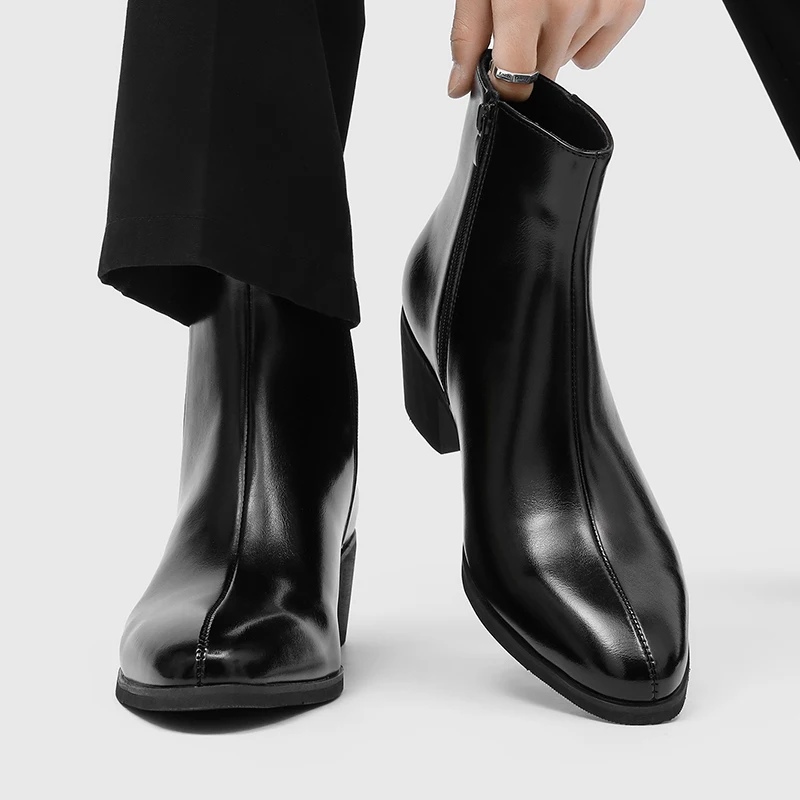 High-top Men Pointed-toe Leather Boots Trendy New Short Boots Versatile Fashionable Men Boots Available in Sizes 38 - 46
High-top Men Pointed-toe Leather Boots Trendy New Short Boots Versatile Fashionable Men Boots Available in Sizes 38 - 46