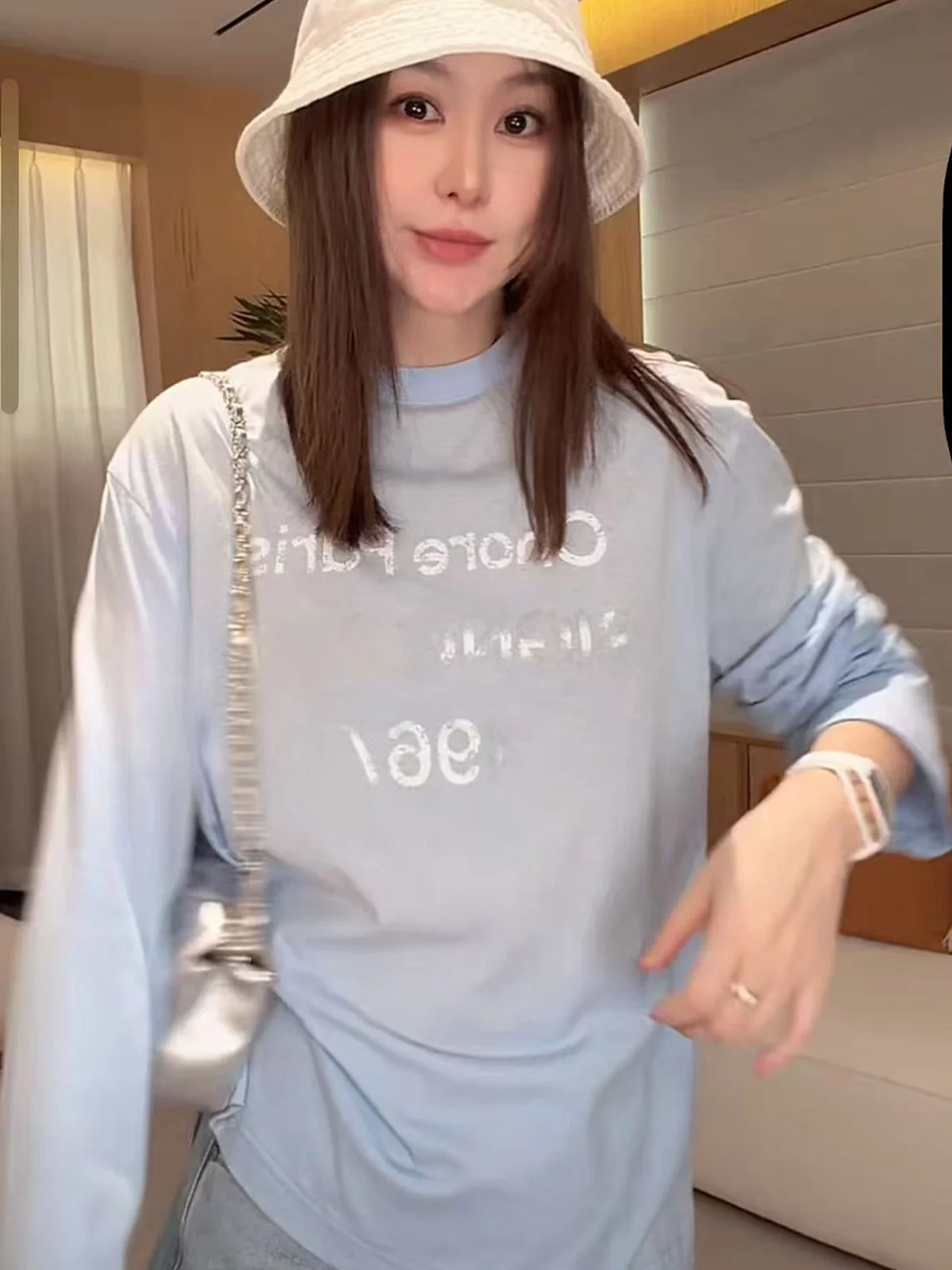 Lin Rou Rou Paris Old Letter Macaron Long Sleeve round Neck Base T-Shirt Women Spring Outerwear Casual Loose Fit Cotton Linen
Lin Rou Rou Paris Old Letter Macaron Long Sleeve round Neck Base T-Shirt Women Spring Outerwear Casual Loose Fit Cotton Linen