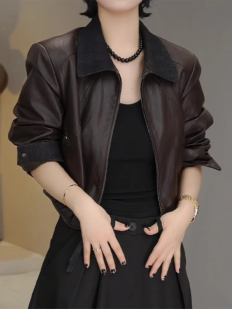 Ретро-универсальный модный кожаный жакет для женщин, повседневный, длинный, с дизайнерским акцентом, топ для осени 2025 года
Ретро-универсальный модный кожаный жакет для женщин, повседневный, длинный, с дизайнерским акцентом, топ для осени 2025 года