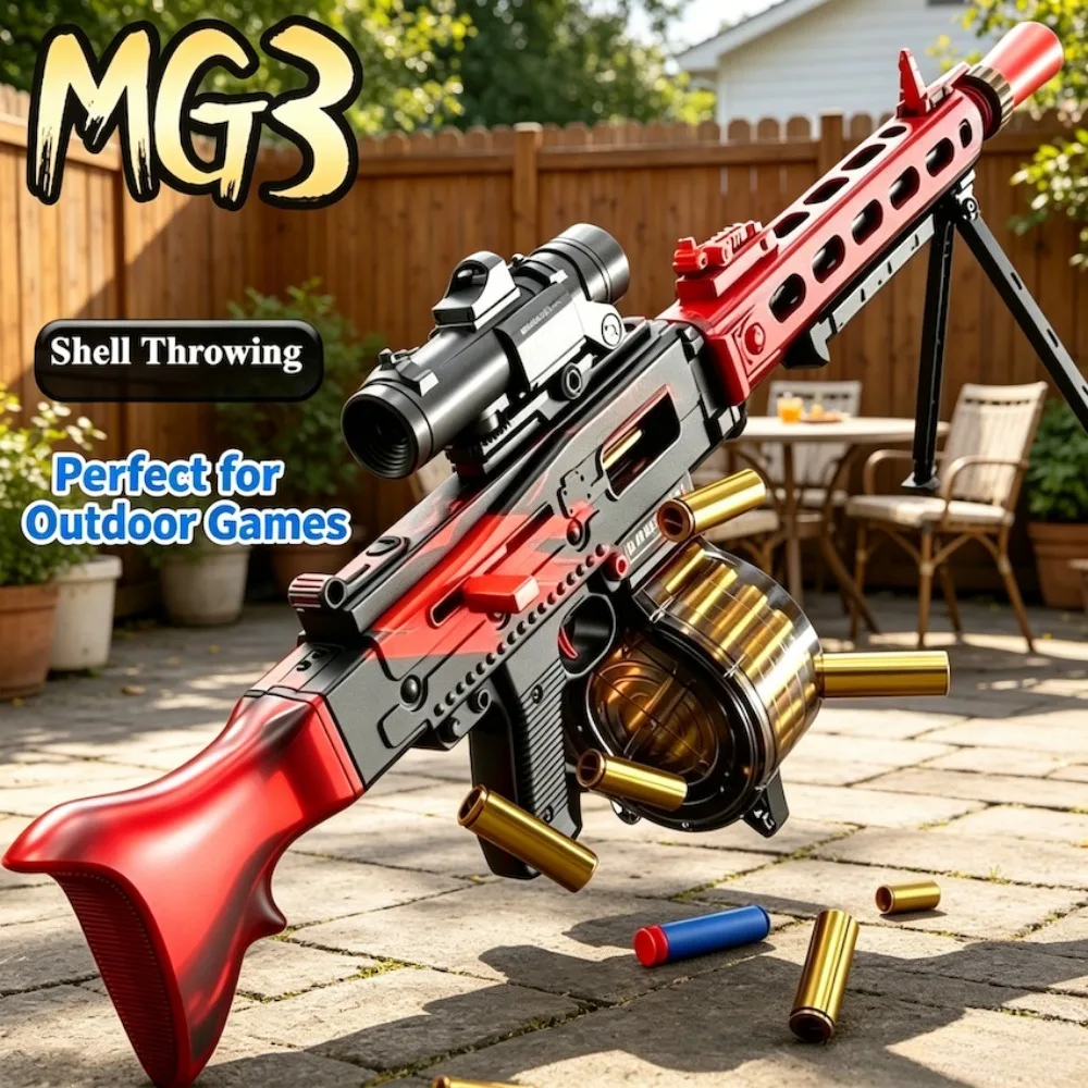 MG3 Soft Bullet Toy Gun, Electric Automatic & Manual Blaster with Shell Throwing Toy Gun with Drum Magazine Christmas Gift
MG3 Soft Bullet Toy Gun, Electric Automatic & Manual Blaster with Shell Throwing Toy Gun with Drum Magazine Christmas Gift