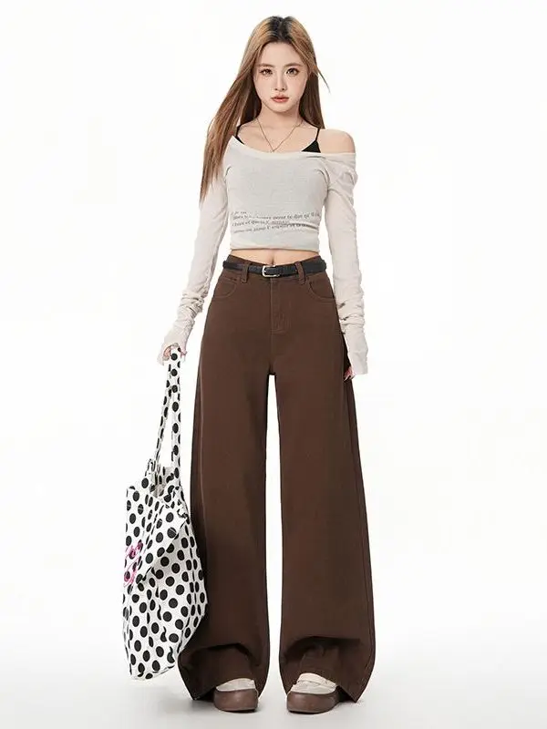 American Style High Waist Straight Leg Casual Jeans Women's Elastic Waist Slimming Wide Leg Pants Versatile Casual Denim
American Style High Waist Straight Leg Casual Jeans Women's Elastic Waist Slimming Wide Leg Pants Versatile Casual Denim