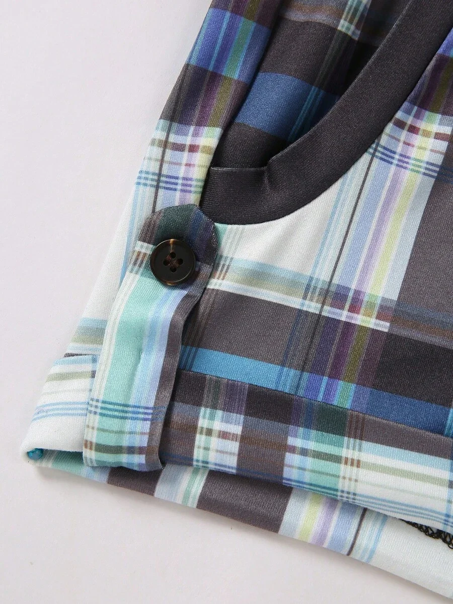 Womens Multi-Color Plaid Casual Short Sleeve Top
Womens Multi-Color Plaid Casual Short Sleeve Top