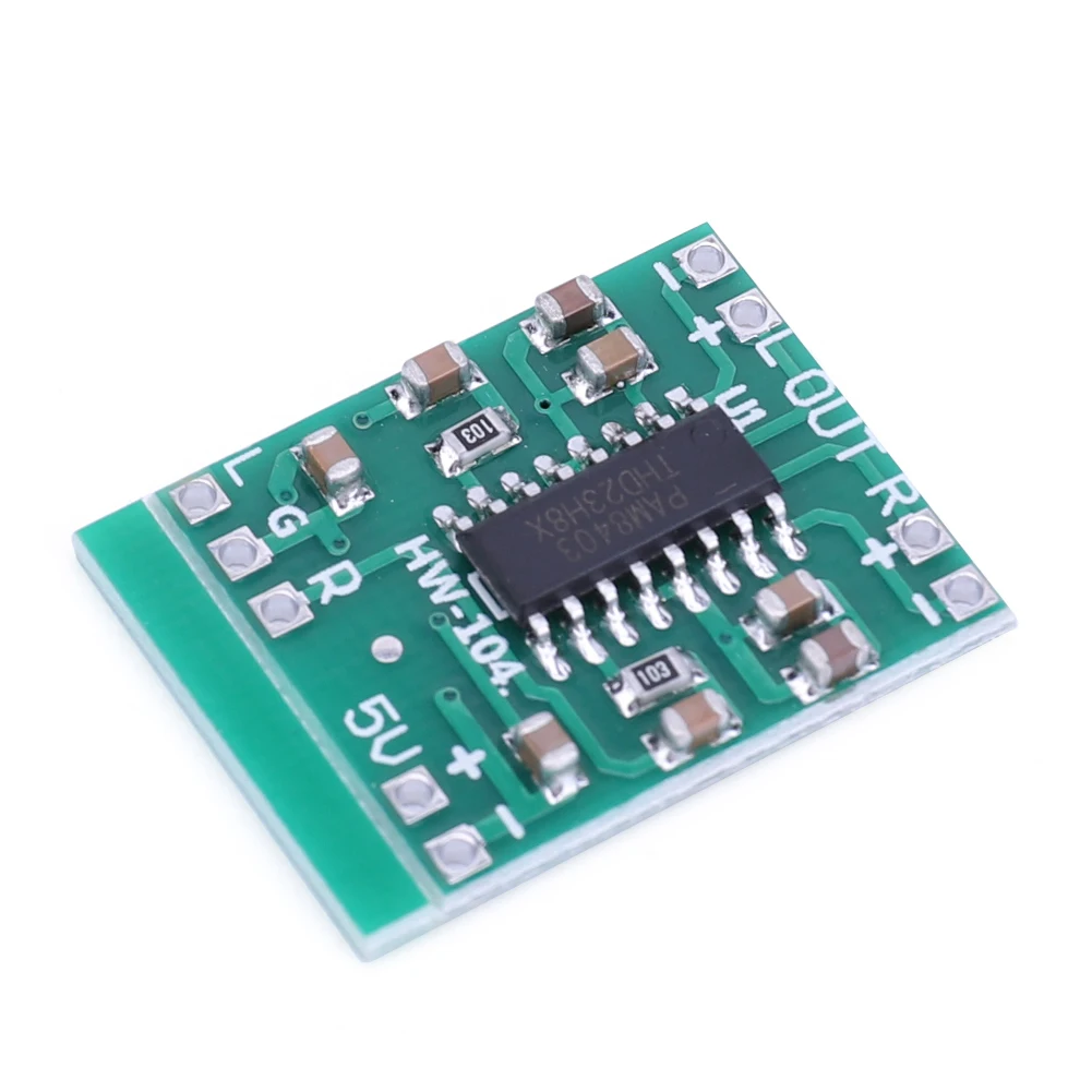 PAM8403 Dual Channel Power Amplifier Board Class D Super Mini Digital Amplifier Board 2*3W DC2.5-5.5V Power Supply
PAM8403 Dual Channel Power Amplifier Board Class D Super Mini Digital Amplifier Board 2*3W DC2.5-5.5V Power Supply