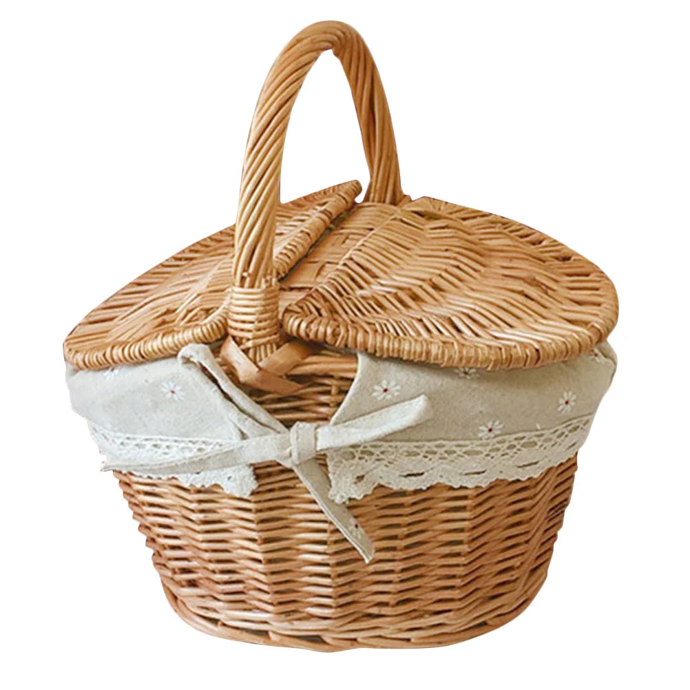 Portable Picnic Basket Woven Fruit Basket Double Side Lid Picnic Basket Rattan Picnic Basket Handheld Food Basket
Portable Picnic Basket Woven Fruit Basket Double Side Lid Picnic Basket Rattan Picnic Basket Handheld Food Basket