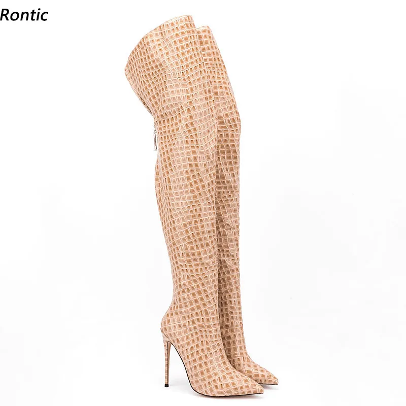 Rontic New Women Winter Over The Knee Boots Sexy Stiletto Heels Pointed Toe Beautiful Apricot Boutique Shoes US Size 5-15
Rontic New Women Winter Over The Knee Boots Sexy Stiletto Heels Pointed Toe Beautiful Apricot Boutique Shoes US Size 5-15