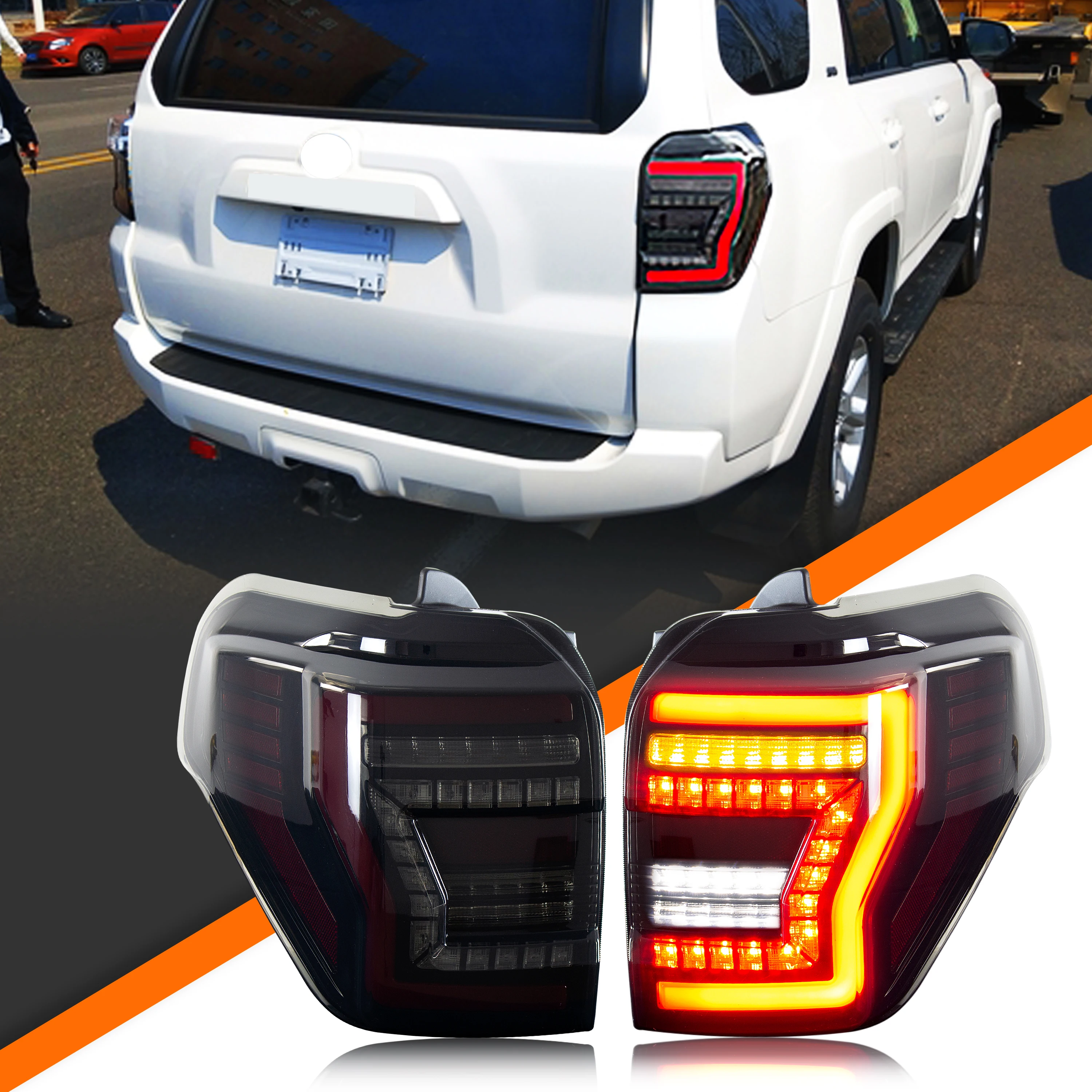 Светодиодные задние фонари для Toyota 4Runner 2010-2024 5-го поколения, последовательный указатель поворота, динамическая анимация, черные задние фонари в сборе
Светодиодные задние фонари для Toyota 4Runner 2010-2024 5-го поколения, последовательный указатель поворота, динамическая анимация, черные задние фонари в сборе