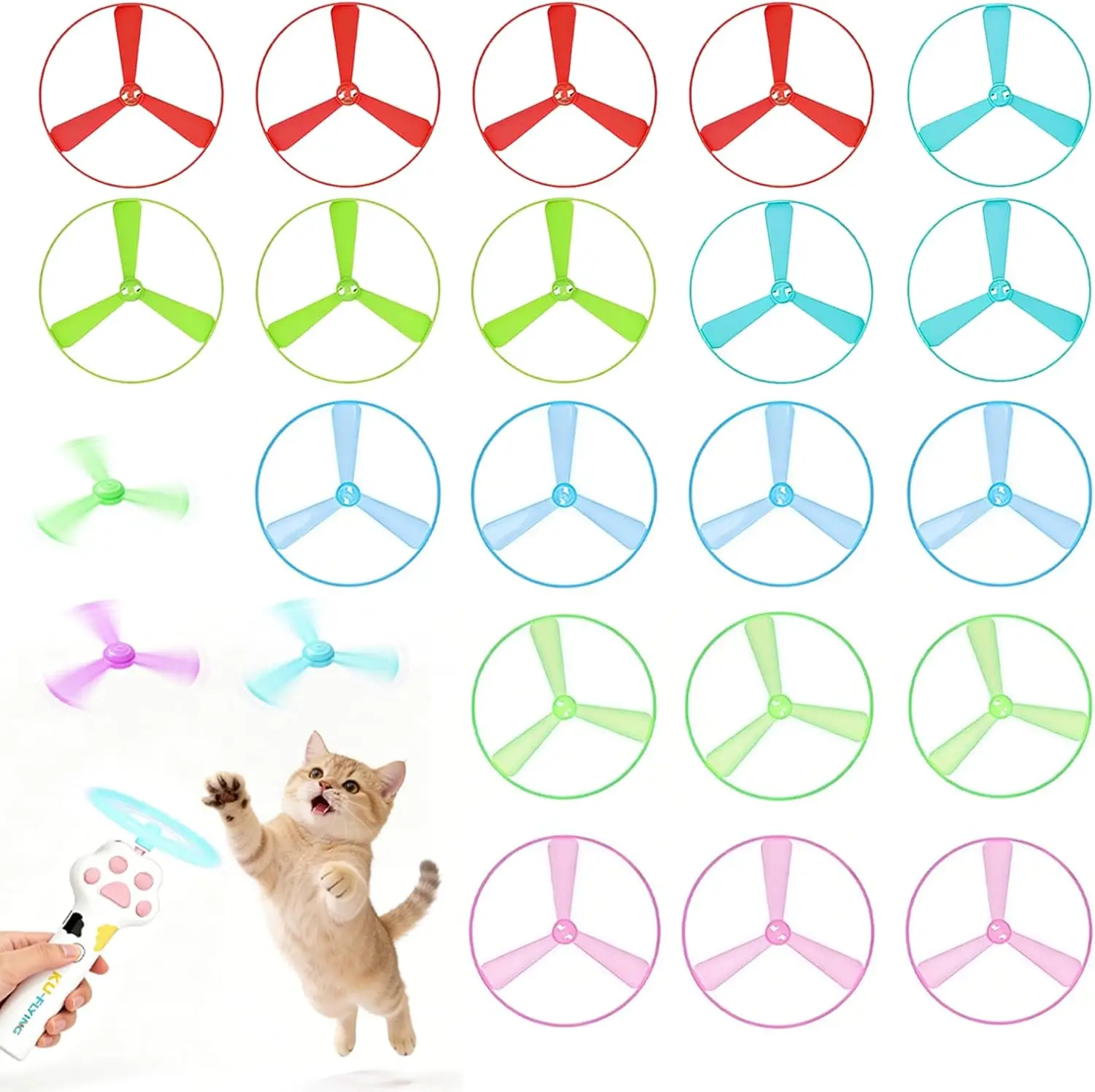 20-Pack Cat Fetch Toy Discs: 10 Glow + 10 Regular Flying Saucers for Indoor/Outdoor Play
20-Pack Cat Fetch Toy Discs: 10 Glow + 10 Regular Flying Saucers for Indoor/Outdoor Play