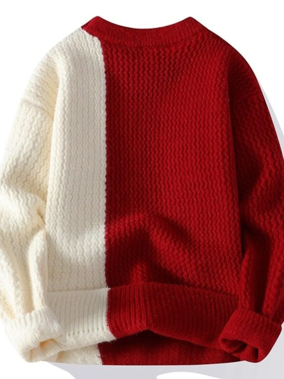 Red Thiened Knitted Sweater for Men Cisas Theme Outerwear Warm Casual Faionable Youthful Winter Season Long Sve
Red Thiened Knitted Sweater for Men Cisas Theme Outerwear Warm Casual Faionable Youthful Winter Season Long Sve