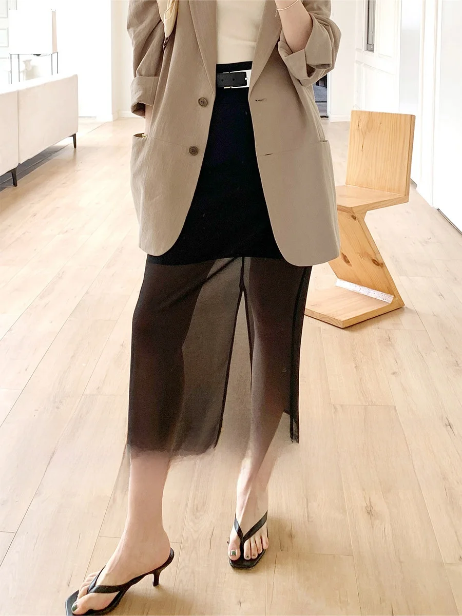 Amyy Studios Three-acetate Chiffon Splice Fake Two-pieced See-through Half-lined Skirt High-waist Commute Style Standard Fit
Amyy Studios Three-acetate Chiffon Splice Fake Two-pieced See-through Half-lined Skirt High-waist Commute Style Standard Fit