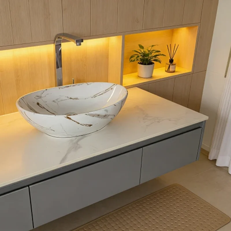 41Cm*34Cm Oval-Shaped Ceramic Washbasin with Stone Texture, Ideal for Modern Bathroom Equipment, Suitable for Changing Rooms, Vanity Tables, Bathrooms, Toilets, and Rvs
41Cm*34Cm Oval-Shaped Ceramic Washbasin with Stone Texture, Ideal for Modern Bathroom Equipment, Suitable for Changing Rooms, Vanity Tables, Bathrooms, Toilets, and Rvs 
