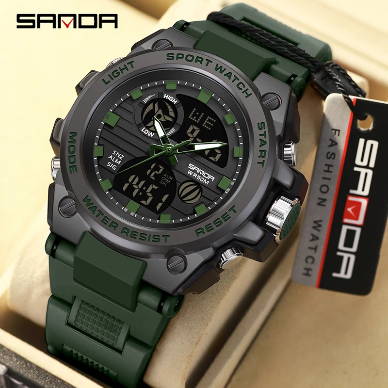 SANDA Men's Watches Sports Outdoor Waterproof Military Wrist Watch Tactics LED Alarm Stopwatch 2023 New Fashion Clock 9011
SANDA Men's Watches Sports Outdoor Waterproof Military Wrist Watch Tactics LED Alarm Stopwatch 2023 New Fashion Clock 9011