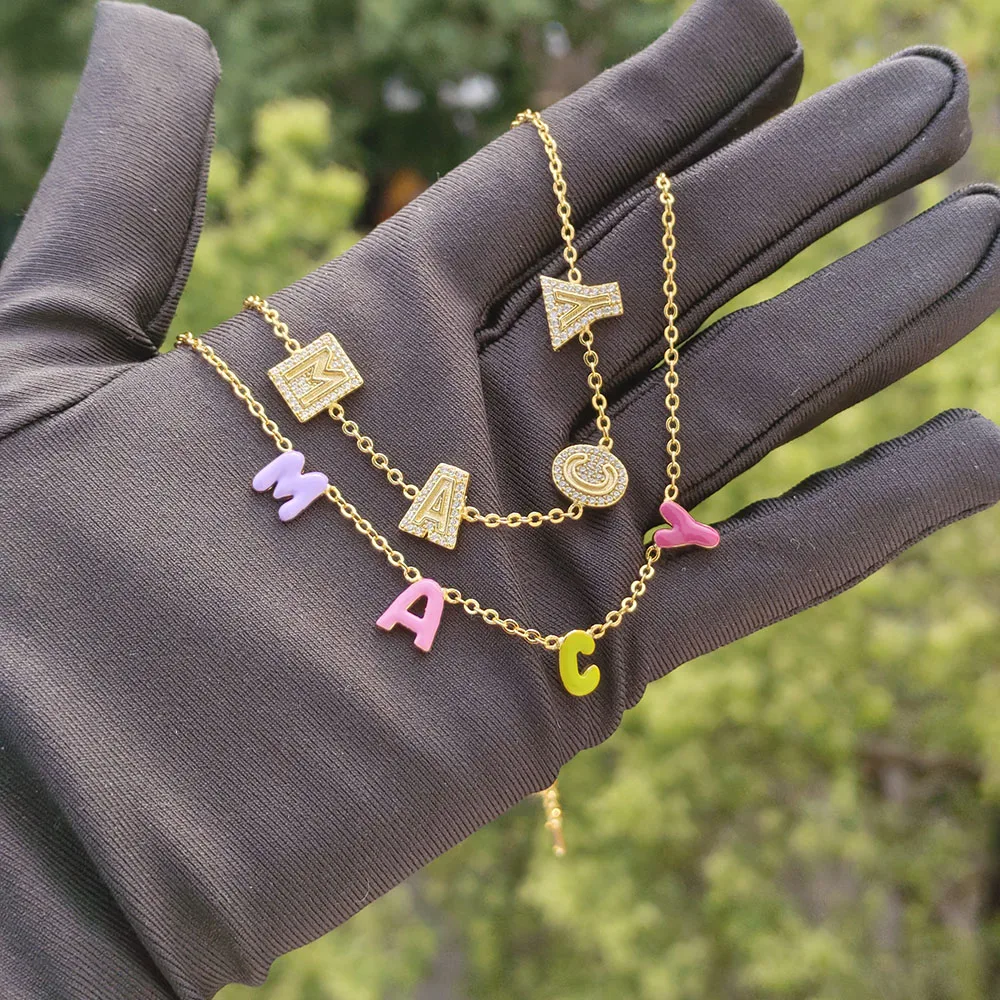 Ожерелье с именем на заказ, персонализированные ювелирные изделия, 3 стиля, эмаль/алмазные буквы, кулон-пузырь, яркие модные ювелирные изделия, подарок для женщин
Ожерелье с именем на заказ, персонализированные ювелирные изделия, 3 стиля, эмаль/алмазные буквы, кулон-пузырь, яркие модные ювелирные изделия, подарок для женщин