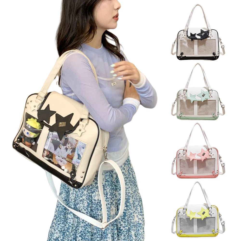 Женская сумка-итабэг большой вместимости, квадратная сумка через плечо из искусственной кожи, с милым дизайном в виде звезды, для путешествий, шопинга и поездок на работу.
Женская сумка-итабэг большой вместимости, квадратная сумка через плечо из искусственной кожи, с милым дизайном в виде звезды, для путешествий, шопинга и поездок на работу.