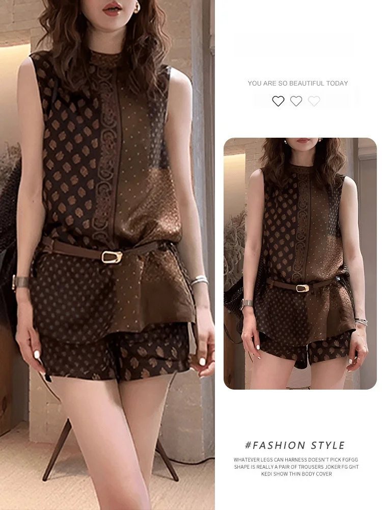 Fashionable Heavy Embroidery Print Set Women's Belted Vest Shorts Three-Piece Suit Casual Style High Waist Shorts Summer Coll...
Fashionable Heavy Embroidery Print Set Women's Belted Vest Shorts Three-Piece Suit Casual Style High Waist Shorts Summer Coll...