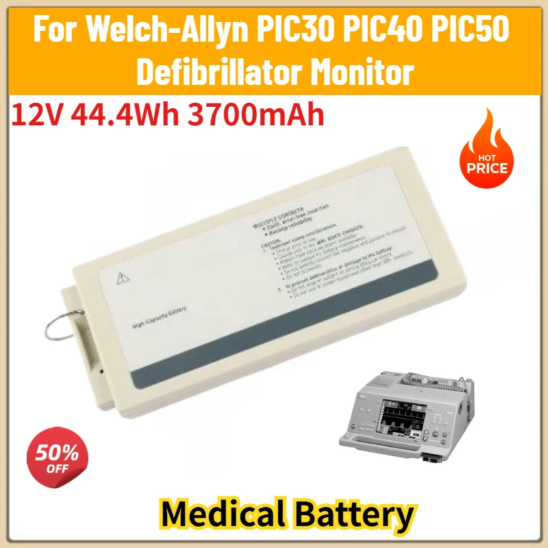 New High Quality Medical Battery 12V 44.4Wh 3700mAh for Welch-Allyn PIC30 PIC40 PIC50 Defibrillator Monitor Replacement Battery
New High Quality Medical Battery 12V 44.4Wh 3700mAh for Welch-Allyn PIC30 PIC40 PIC50 Defibrillator Monitor Replacement Battery