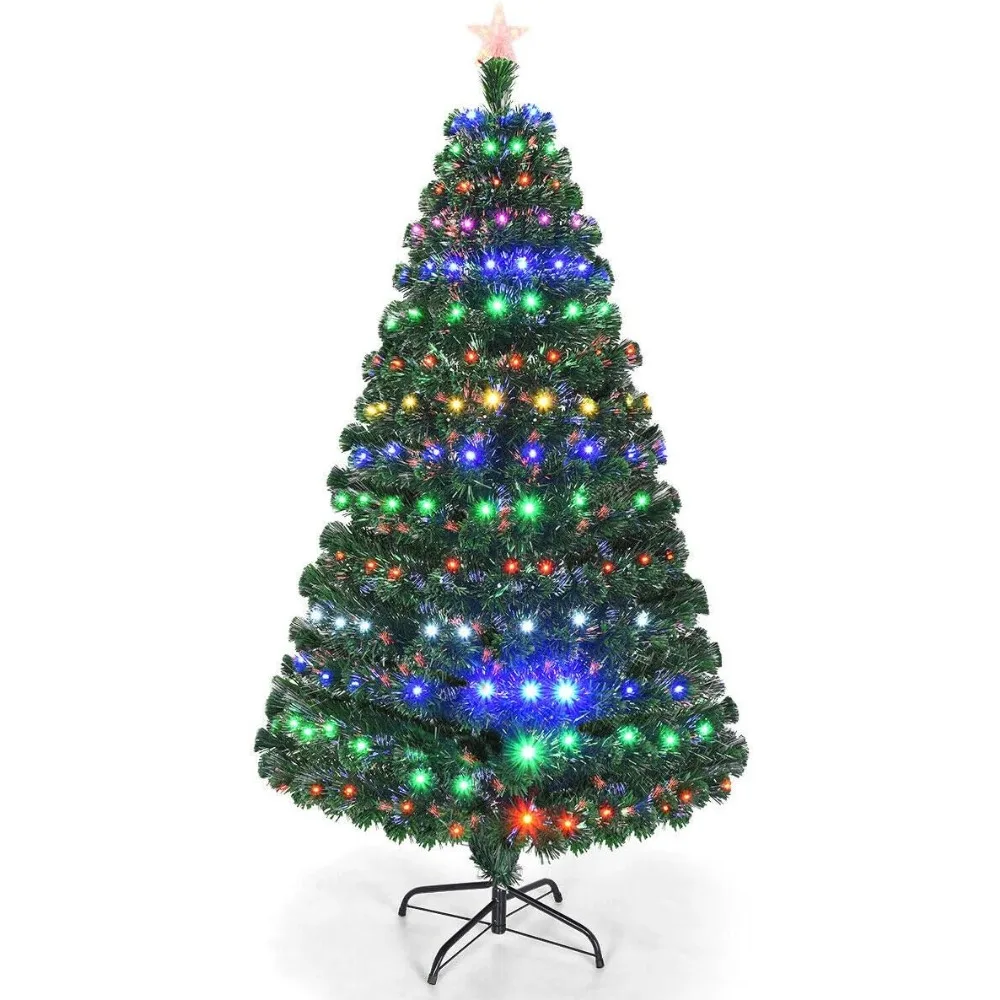 6ft Pre-Lit Fiber Optic Christmas Tree with Colorful LED Lights and 8 Lighting Modes, 230 Branch Tips
6ft Pre-Lit Fiber Optic Christmas Tree with Colorful LED Lights and 8 Lighting Modes, 230 Branch Tips