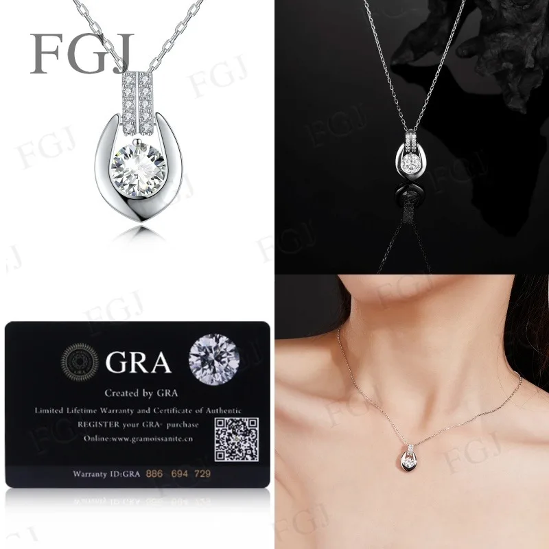 925 Sterling Silver Necklace Round 6.5mm 1CT D Color VVS1 Pendant Jewelry 100% Real Silver Wedding Anniversary Gifts For Women
925 Sterling Silver Necklace Round 6.5mm 1CT D Color VVS1 Pendant Jewelry 100% Real Silver Wedding Anniversary Gifts For Women