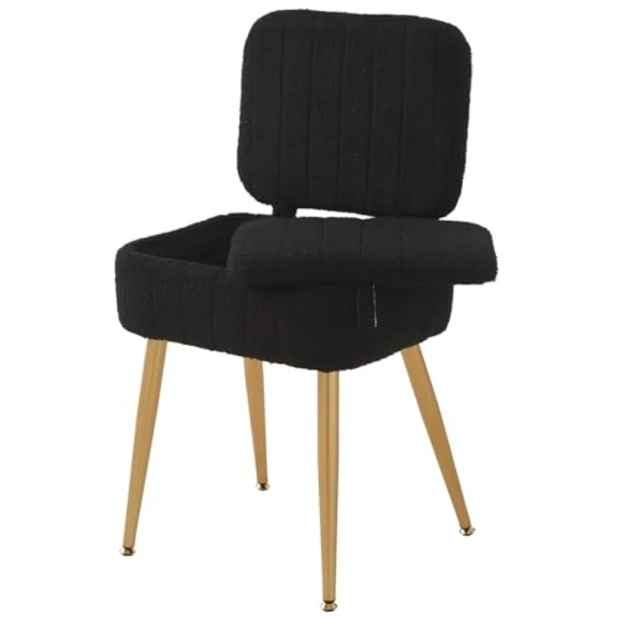 Updated Vanity Chair, Storage Ottoman with Folding Back and Gold-Toned Metal Legs, Ottoman Seat with Teddy Velvet for Dressing
Updated Vanity Chair, Storage Ottoman with Folding Back and Gold-Toned Metal Legs, Ottoman Seat with Teddy Velvet for Dressing