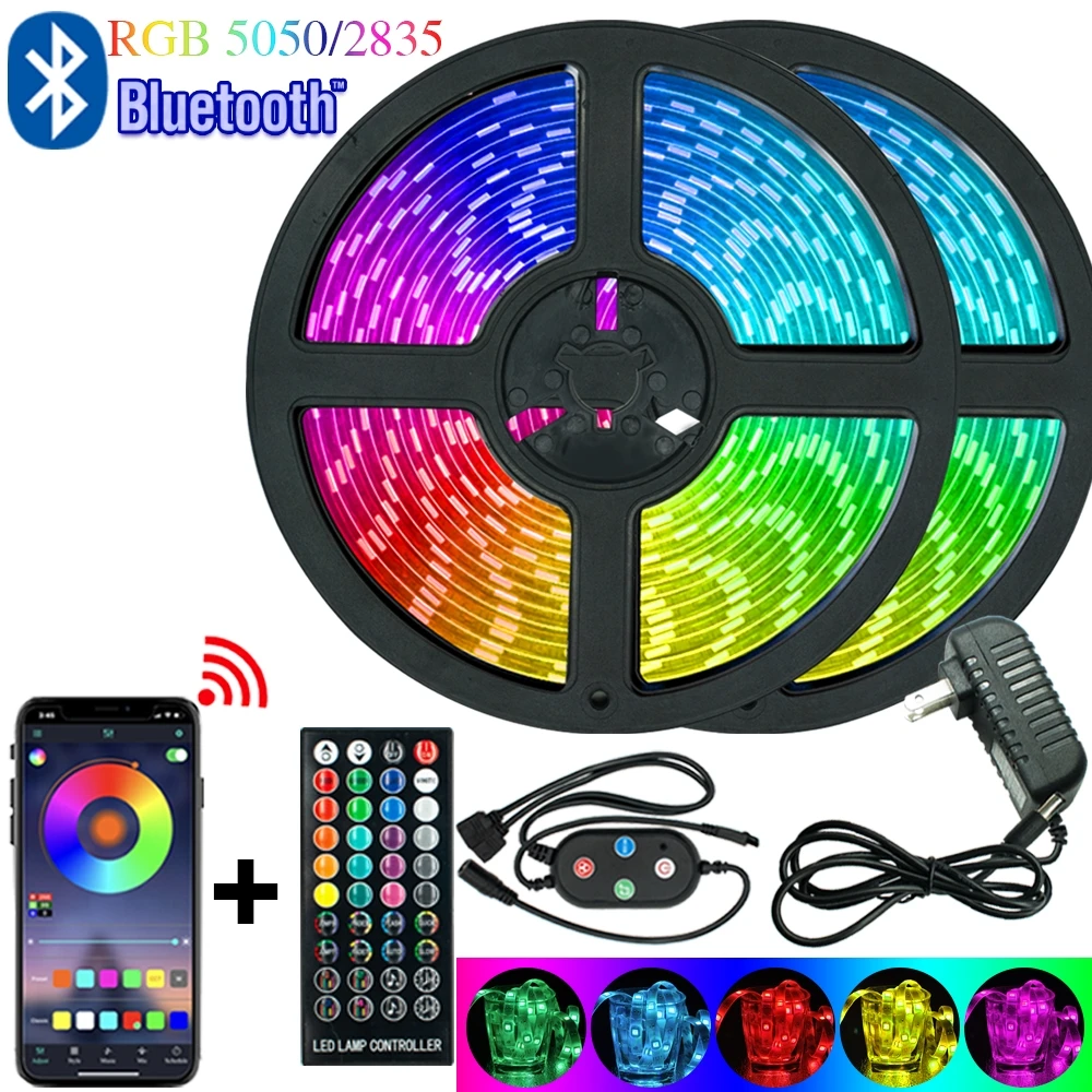 LED Lamps Strips Bluetooth luces Led RGB 5050 SMD 2835 Waterproof Flexible Ribbon DC 12V 5M 10M 15M Christmas LED Light
LED Lamps Strips Bluetooth luces Led RGB 5050 SMD 2835 Waterproof Flexible Ribbon DC 12V 5M 10M 15M Christmas LED Light