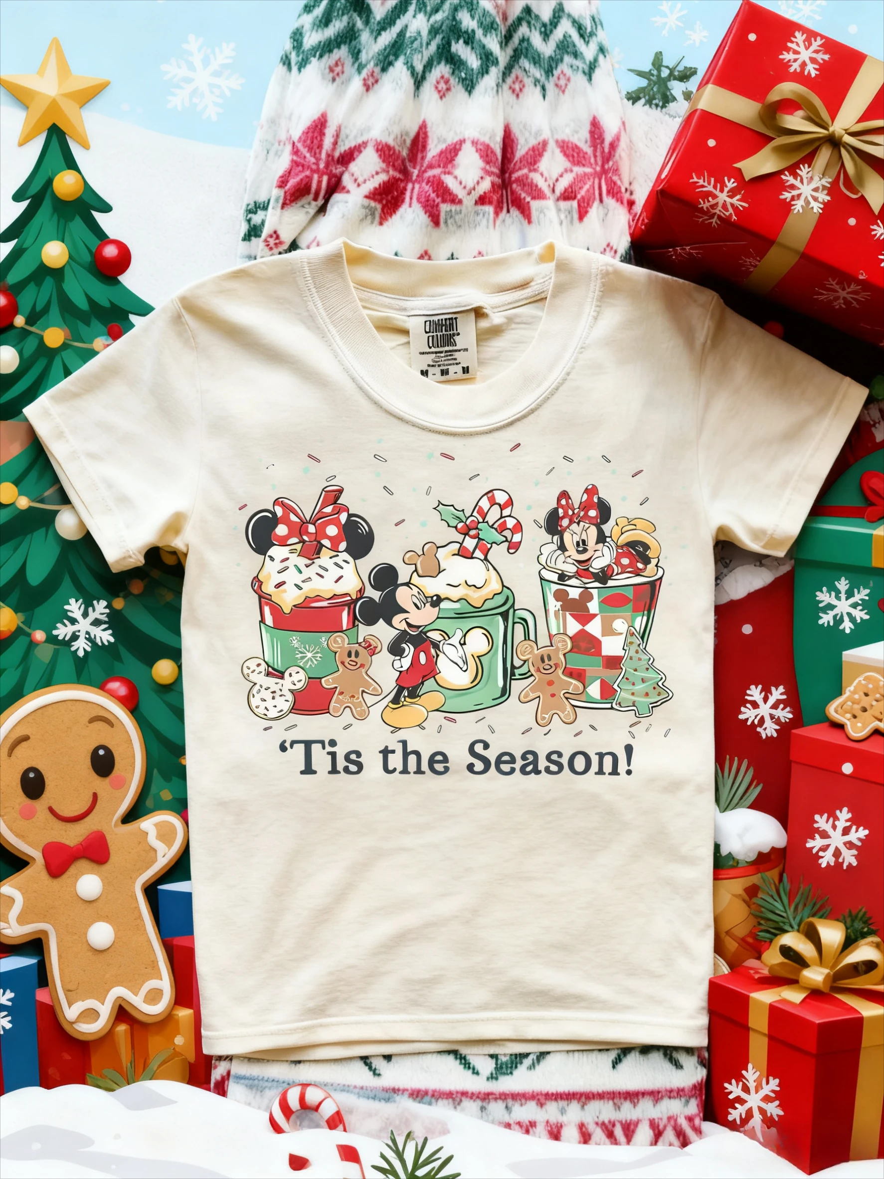 Disney Mickey and Minnie Christmas Printed Pure Cotton, Large-sized Loose, Fashionable and Comfortable T-shirt
Disney Mickey and Minnie Christmas Printed Pure Cotton, Large-sized Loose, Fashionable and Comfortable T-shirt