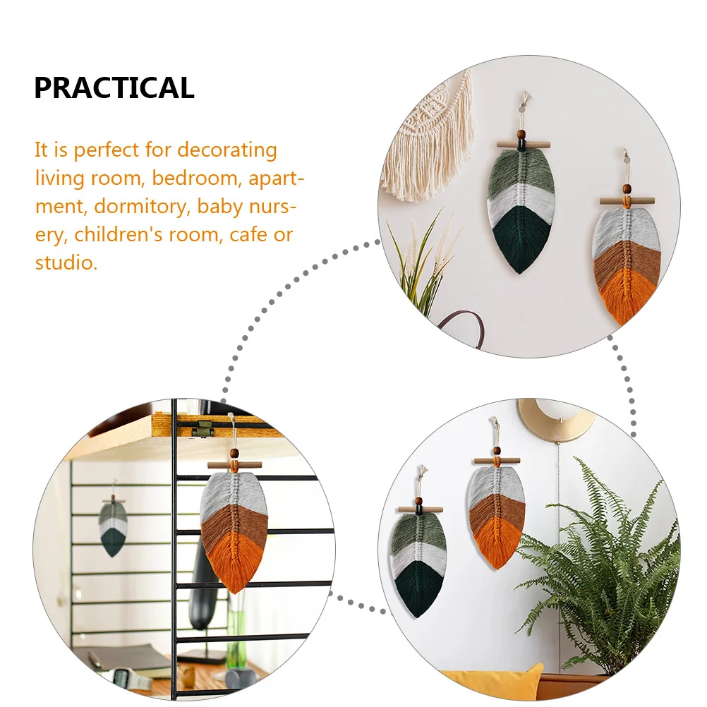2Pcs Leaf Macrame Wall Decor Woven Tapestry Hanging with Lovely Colors Textured Warm Atmosphere for Bedroom Living Room
2Pcs Leaf Macrame Wall Decor Woven Tapestry Hanging with Lovely Colors Textured Warm Atmosphere for Bedroom Living Room