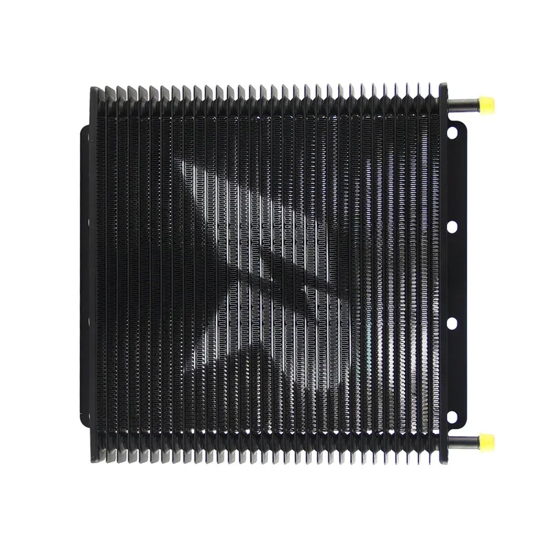 32 Row Tube & fin Oil Cooler Universal Transmission Black 11"x10"x0.75" (280x254x19mm) inlet/outlet 9.6mm 3/8" Barb Aluminum
32 Row Tube & fin Oil Cooler Universal Transmission Black 11"x10"x0.75" (280x254x19mm) inlet/outlet 9.6mm 3/8" Barb Aluminum