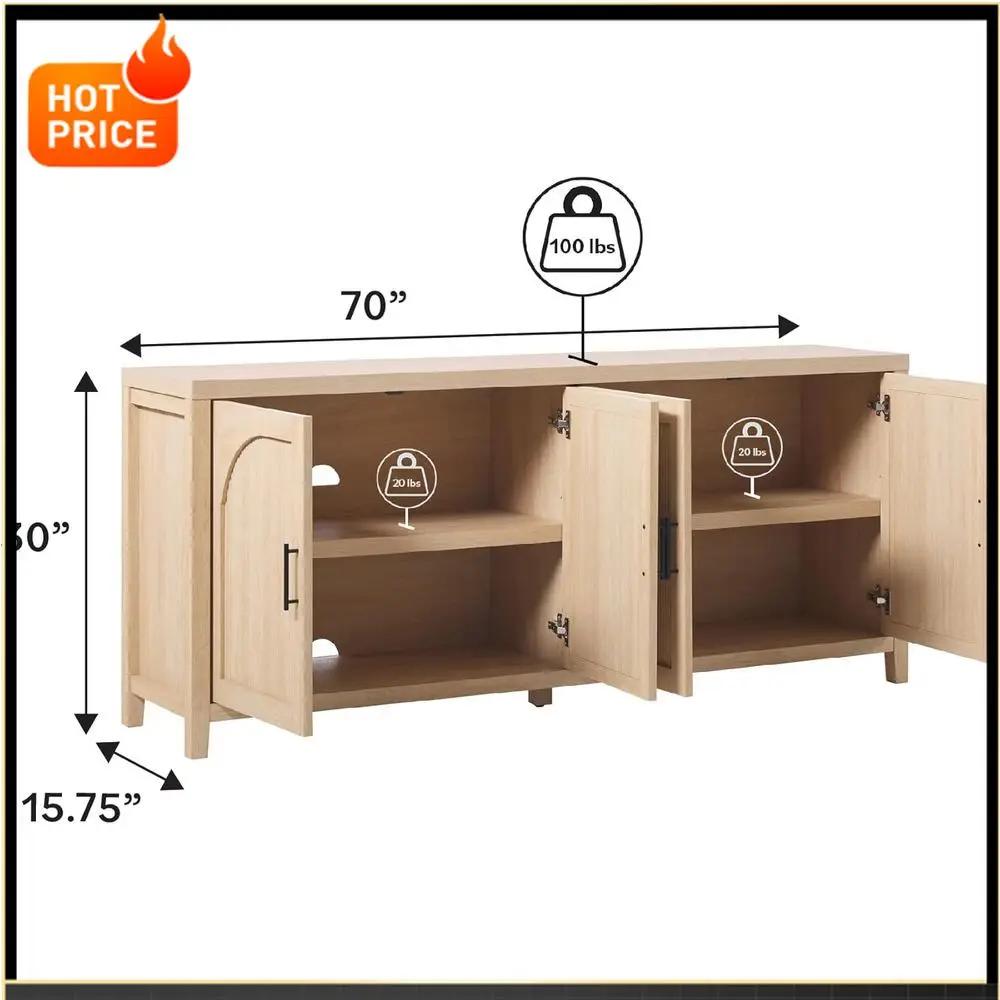 Горячая распродажа: 4-дверный буфет из дуба 70% с рифленой отделкой и системой организации проводов
Горячая распродажа: 4-дверный буфет из дуба 70% с рифленой отделкой и системой организации проводов