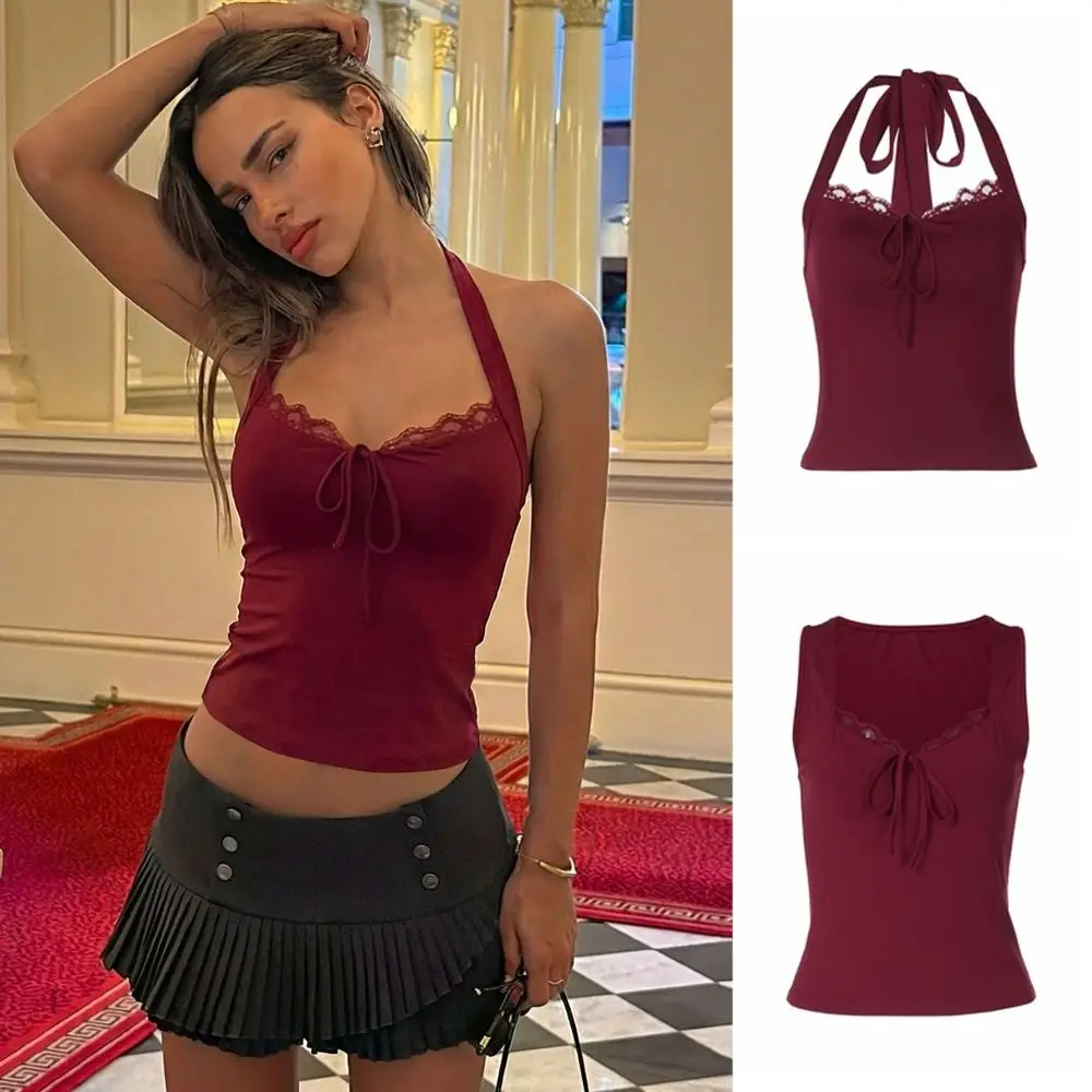 Chic V Neck Slim Crop Tops Lace BowKnot Halter Bottoming T-shirt Elastic Short Sleeve Lace-up Camisole Spicy Girl
Chic V Neck Slim Crop Tops Lace BowKnot Halter Bottoming T-shirt Elastic Short Sleeve Lace-up Camisole Spicy Girl
