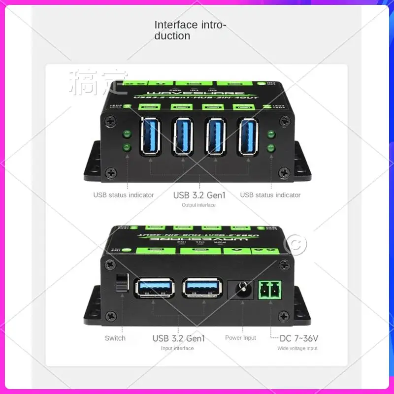 AP-Waveshare Промышленный 4-сторонний концентратор USB3.2 Gen 1 2IN-4OUT Двойной хост Общий случайный переключатель Несколько схем защиты 5 Гбит/с
AP-Waveshare Промышленный 4-сторонний концентратор USB3.2 Gen 1 2IN-4OUT Двойной хост Общий случайный переключатель Несколько схем защиты 5 Гбит/с