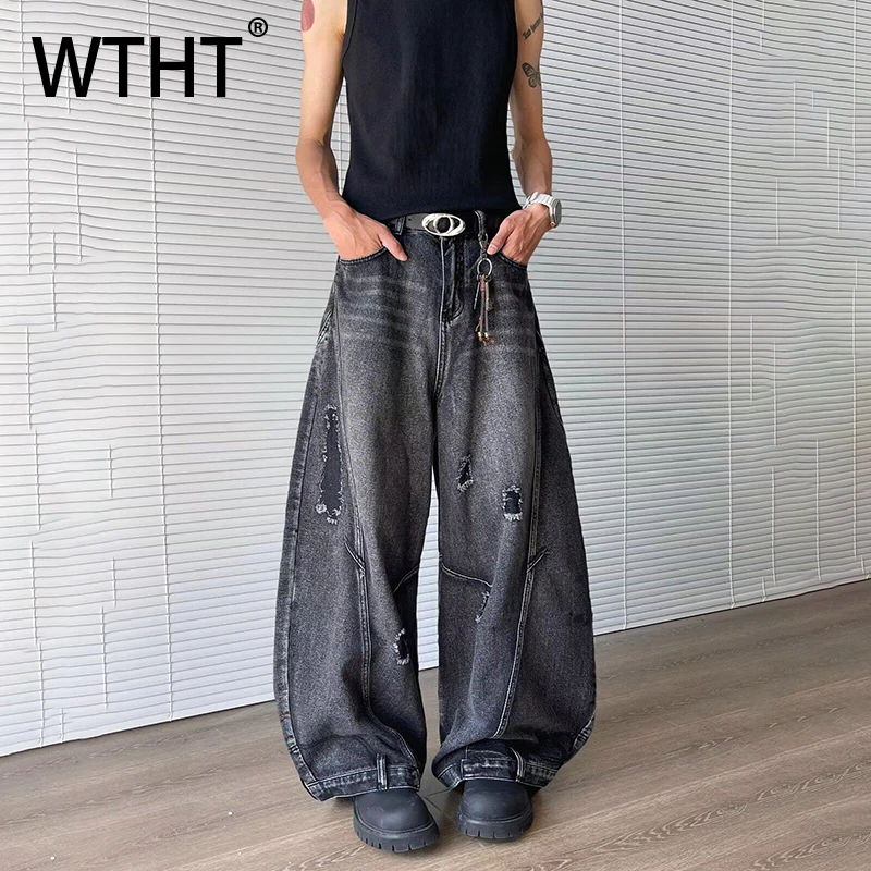 WTHT модные мужские джинсовые брюки с нерегулярными сращенными отверстиями, винтажные свободные широкие джинсы, мужские летние 2A0155
WTHT модные мужские джинсовые брюки с нерегулярными сращенными отверстиями, винтажные свободные широкие джинсы, мужские летние 2A0155