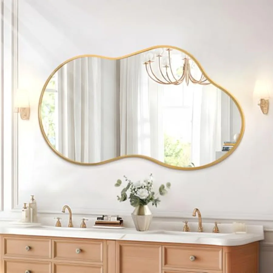 Wall Mirror Irregular Metal Framed Decorative Mirrors Large 22"x40" Asymmetrical Modern for Bedroom Living Room Entryway Hallwa
Wall Mirror Irregular Metal Framed Decorative Mirrors Large 22"x40" Asymmetrical Modern for Bedroom Living Room Entryway Hallwa