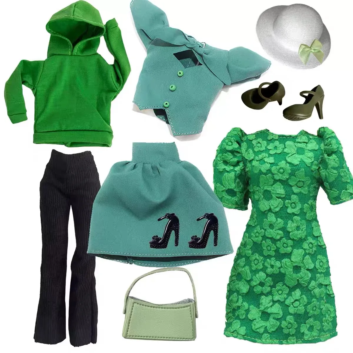 Fashion Small Fresh Green Series Dress Small Fragrant Style Set For 1/6 FR Babi Supermodel Doll Dress Up 30cm Doll Clothes Parts
Fashion Small Fresh Green Series Dress Small Fragrant Style Set For 1/6 FR Babi Supermodel Doll Dress Up 30cm Doll Clothes Parts