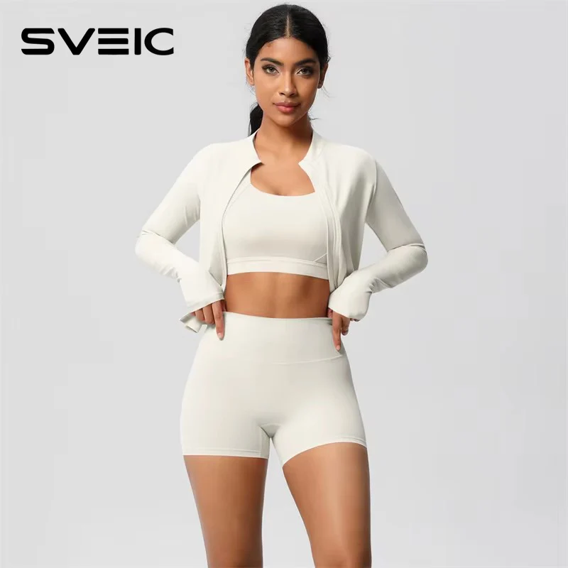 SVEIC 3 Piece Gym Shorts Sets Sports Bra Woman Tracksuit Leggings Sportswear Workout Coats Fitness Suits Trainning Yoga Clothing
SVEIC 3 Piece Gym Shorts Sets Sports Bra Woman Tracksuit Leggings Sportswear Workout Coats Fitness Suits Trainning Yoga Clothing