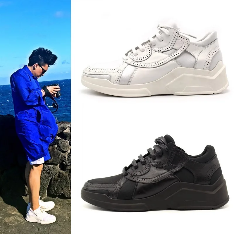 Spring and Summer Pure White Carved Thick Sole Spliced Sports Shoes Flat Heel Elevated Large and Small Casual Daily Men's Shoes
Spring and Summer Pure White Carved Thick Sole Spliced Sports Shoes Flat Heel Elevated Large and Small Casual Daily Men's Shoes